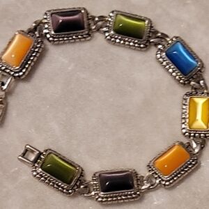 Lollipop Vintage Bracelet From The Premier Designs Silver Tone 7"